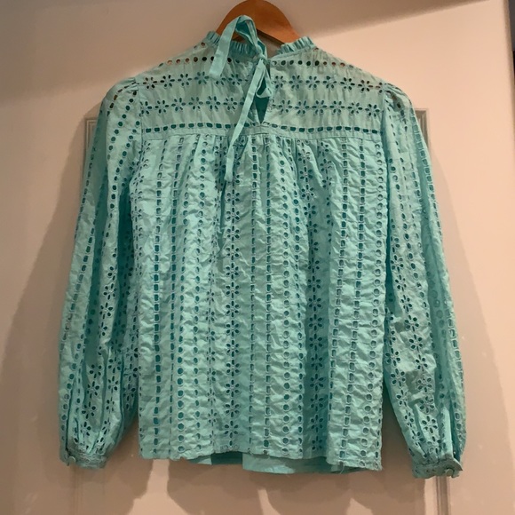 Tie-back top in ditsy eyelet - Picture 3 of 6